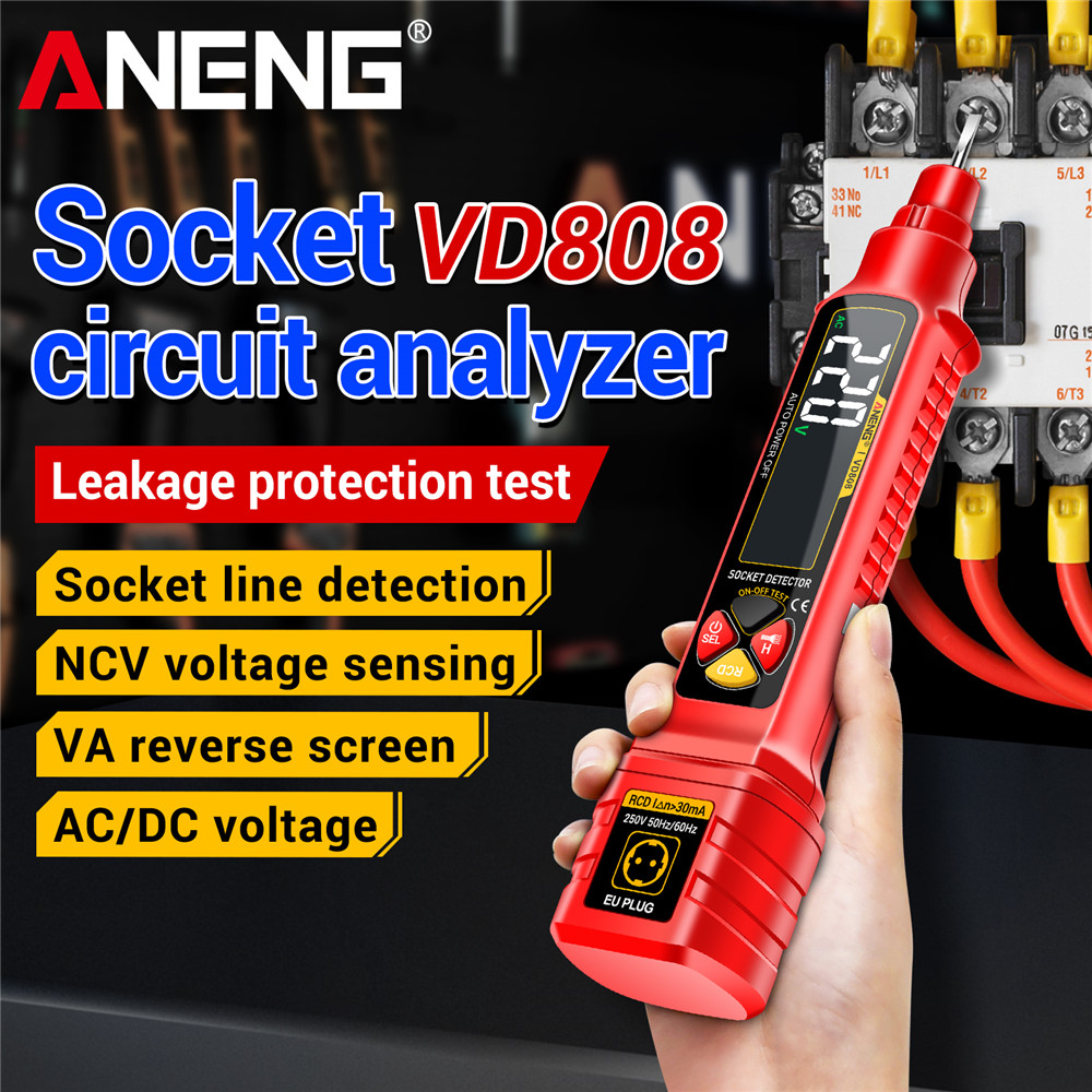 Power Tools Voltage - اختبار الطاقة المقبس ANENG VD808 الكشف