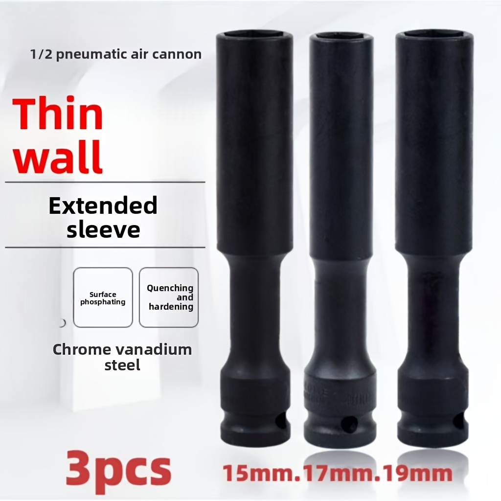 Power Tools Pneumatic - طقم مفاتيح صدمية رفيعة الجدران مقاس