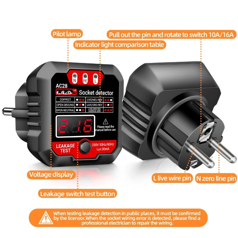 كاشف المقبس ، اختبار مقبس الطا - مراجعة Power Tools Voltage وسعره