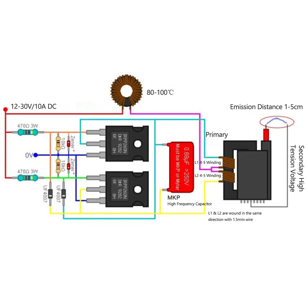 DC12-30V ZVS لفائف Flyback سائ - مراجعة Power Tools Generator وسعره